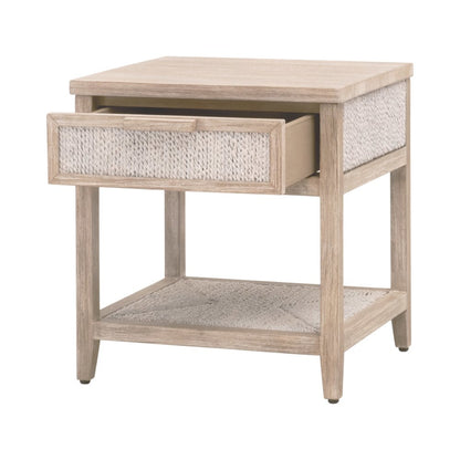 Woven Transitional Malay 1-Drawer Nightstand