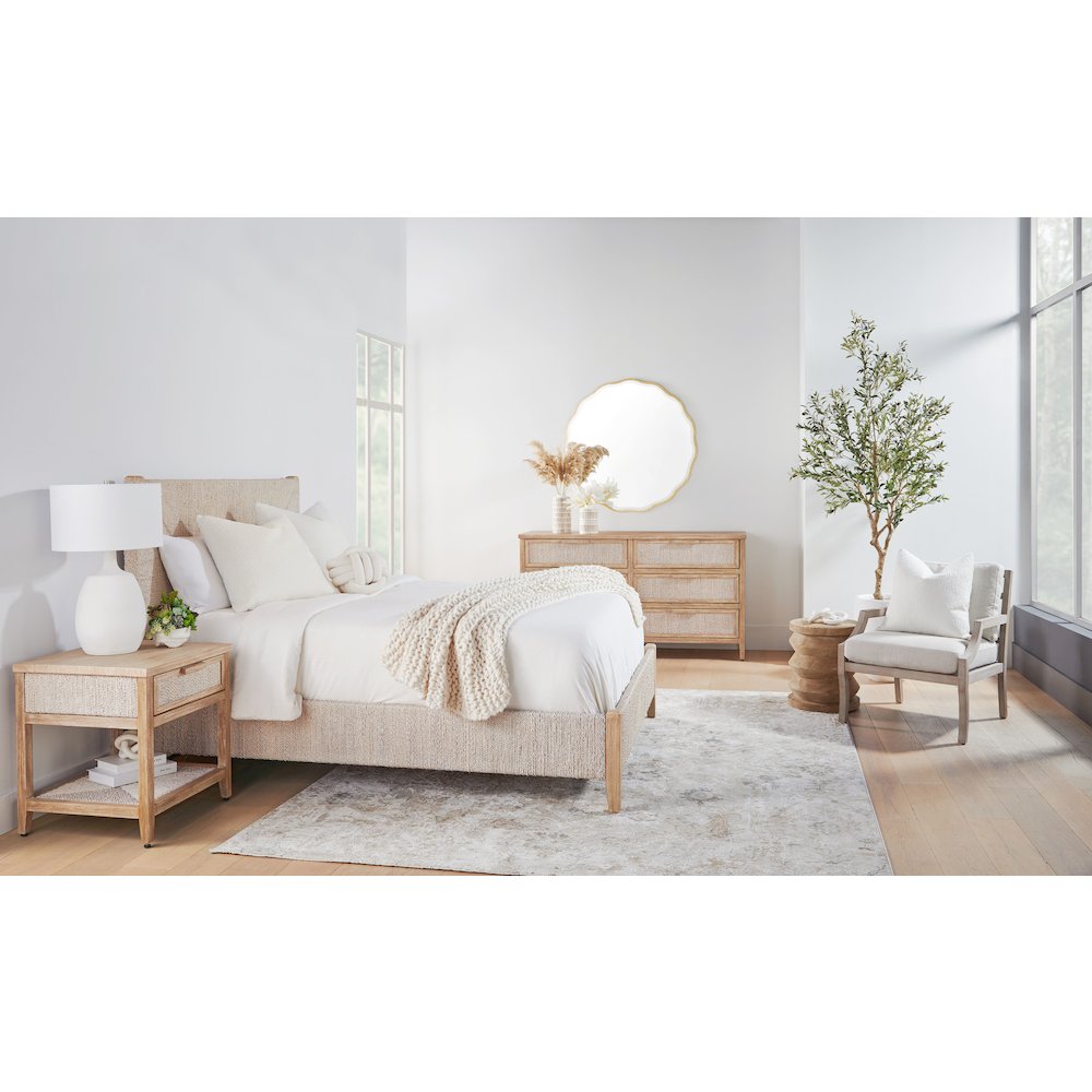 Woven Transitional Malay 1-Drawer Nightstand