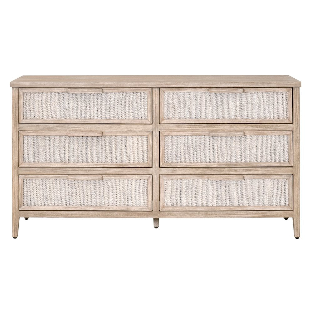 Woven Transitional Malay 6-Drawer Double Dresser