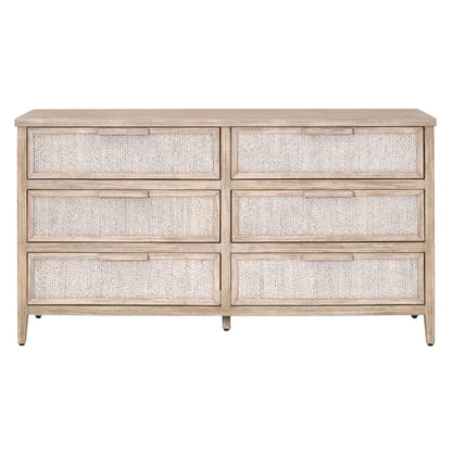Woven Transitional Malay 6-Drawer Double Dresser