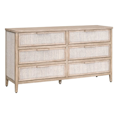 Woven Transitional Malay 6-Drawer Double Dresser