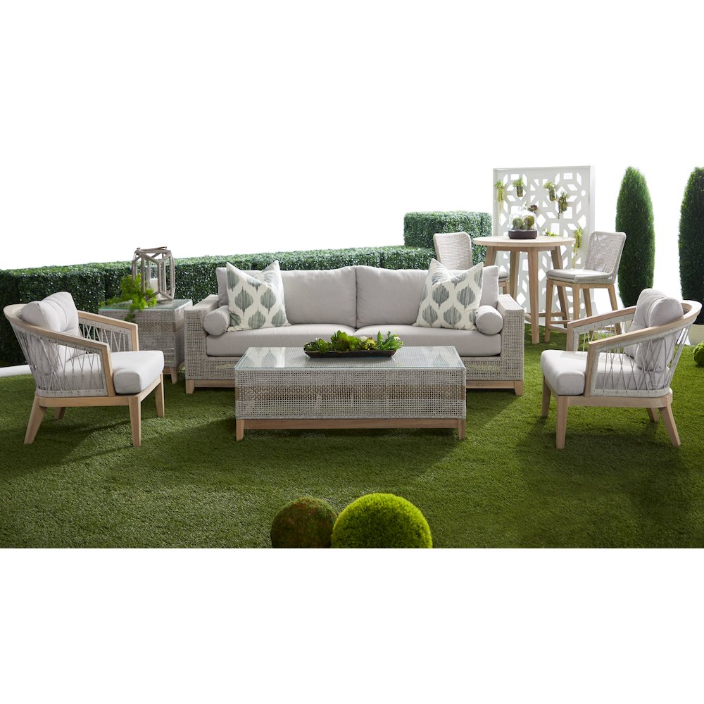 Woven - Outdoor  Transitional Mesh Outdoor Counter Stool