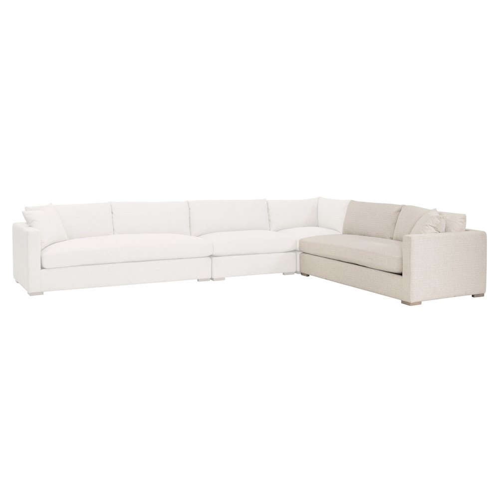 Transitional Newport Outdoor Modular 2-Seat Right Track Arm Sofa