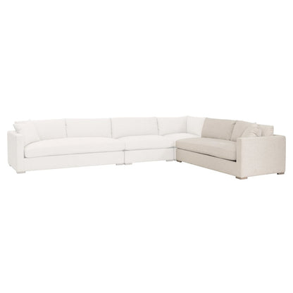 Transitional Newport Outdoor Modular 2-Seat Right Track Arm Sofa