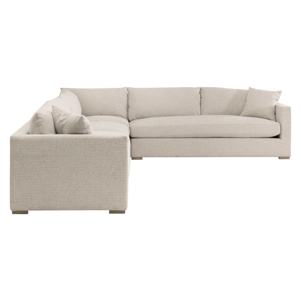 Transitional Newport Outdoor Modular 2-Seat Right Track Arm Sofa