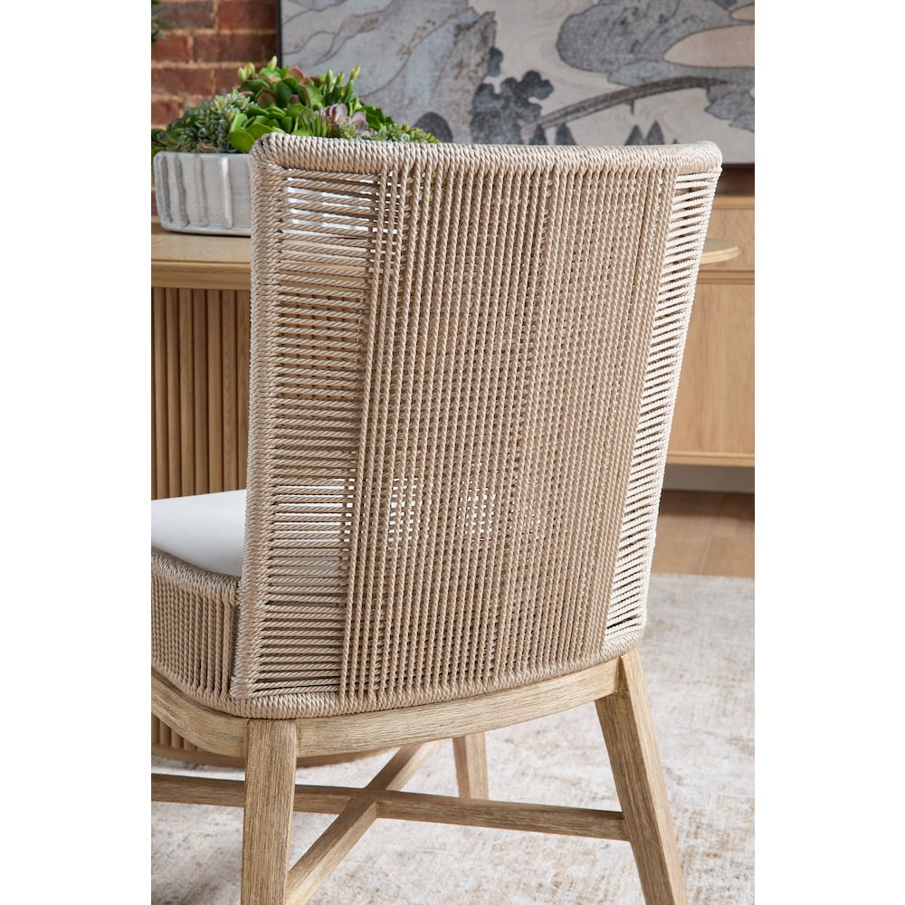 Woven Transitional Overlay Dining Chair, Set of 2