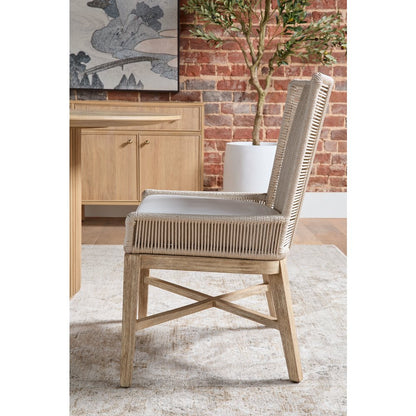 Woven Transitional Overlay Dining Chair, Set of 2