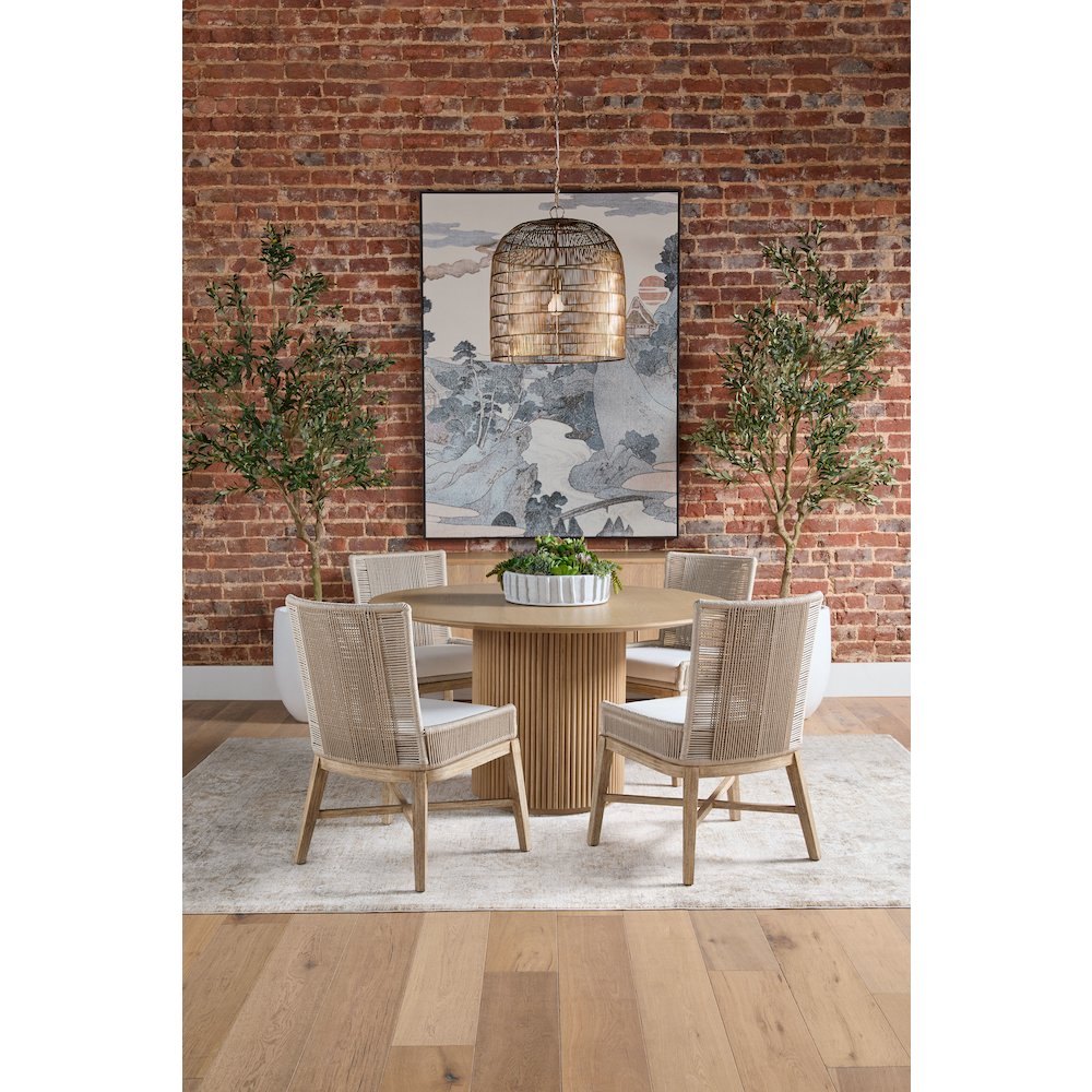 Woven Transitional Overlay Dining Chair, Set of 2