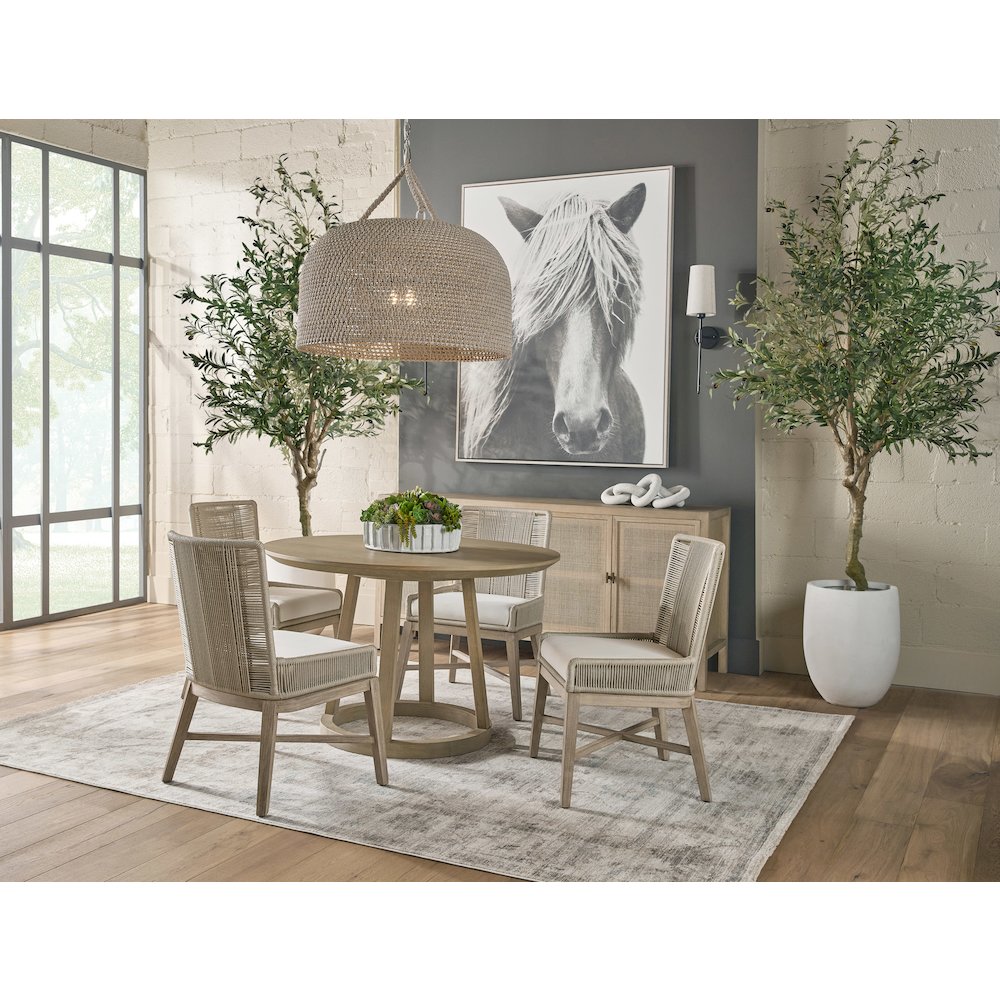 Woven Transitional Overlay Dining Chair, Set of 2