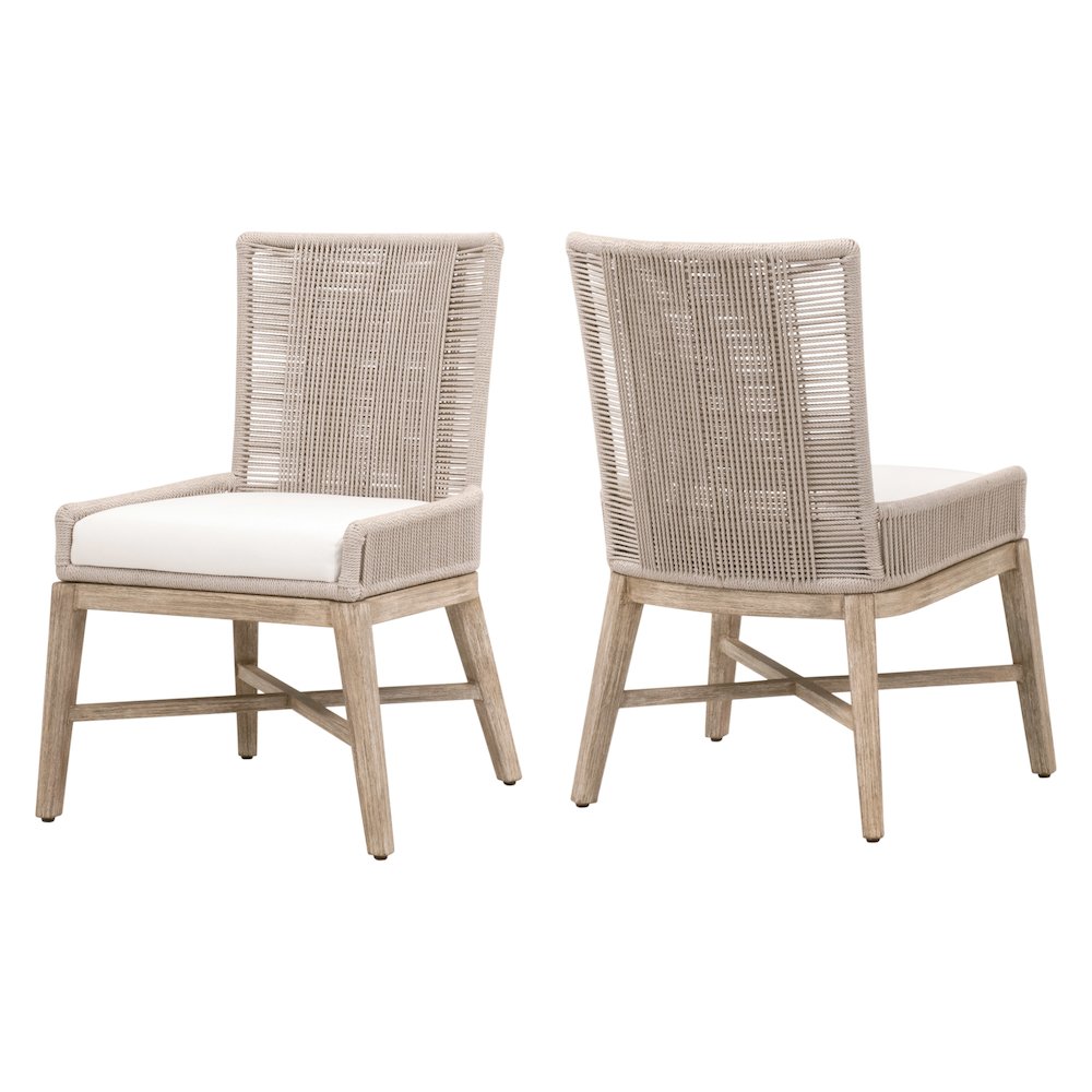 Woven Transitional Overlay Dining Chair, Set of 2
