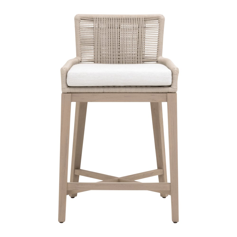Woven - Outdoor  Transitional Overlay Outdoor Counter Stool