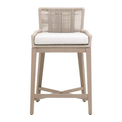 Woven - Outdoor  Transitional Overlay Outdoor Counter Stool