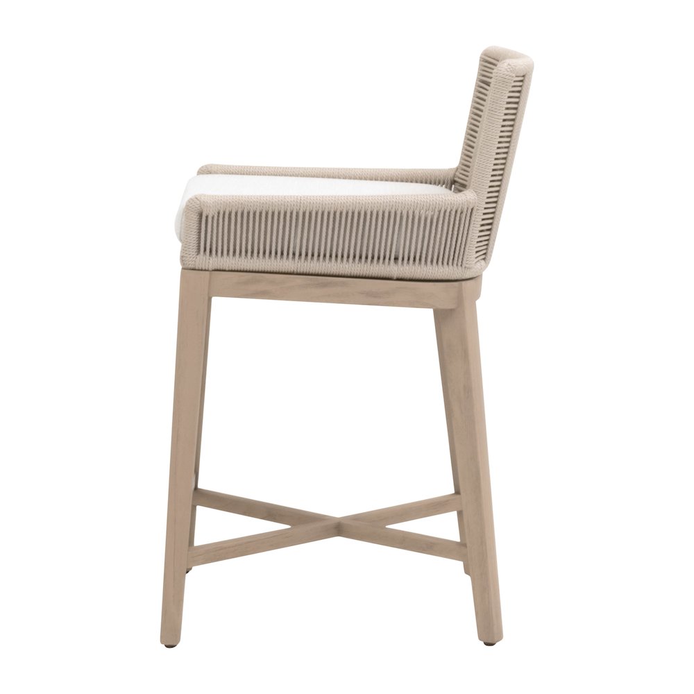 Woven - Outdoor  Transitional Overlay Outdoor Counter Stool