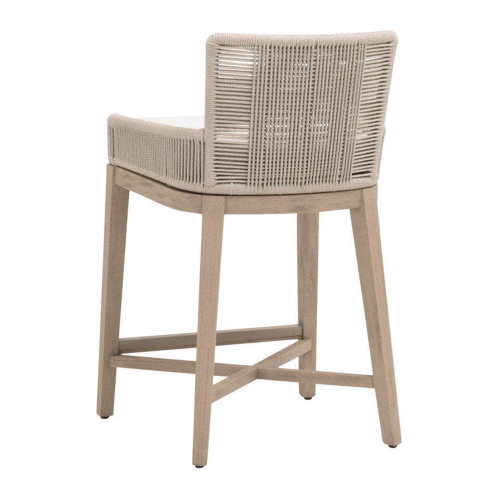 Woven - Outdoor  Transitional Overlay Outdoor Counter Stool