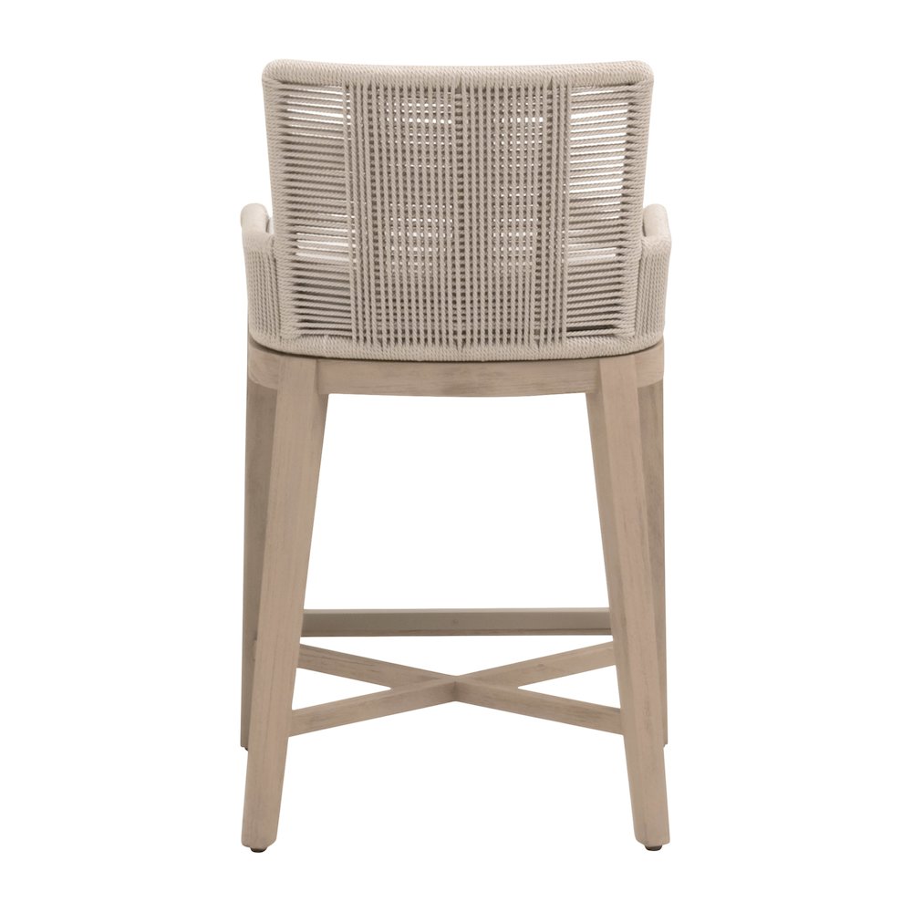 Woven - Outdoor  Transitional Overlay Outdoor Counter Stool