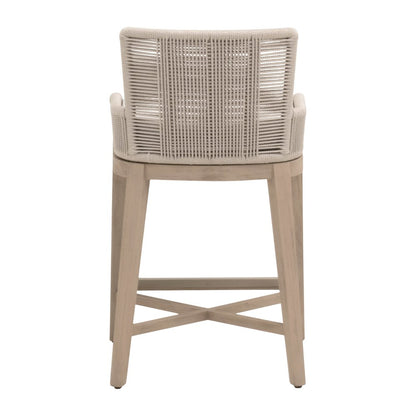 Woven - Outdoor  Transitional Overlay Outdoor Counter Stool