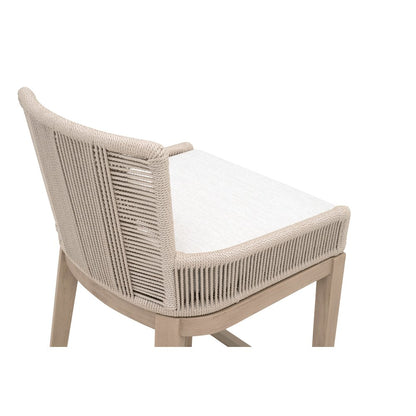 Woven - Outdoor  Transitional Overlay Outdoor Counter Stool