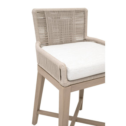 Woven - Outdoor  Transitional Overlay Outdoor Counter Stool