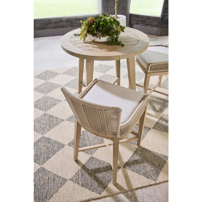 Woven - Outdoor  Transitional Overlay Outdoor Counter Stool