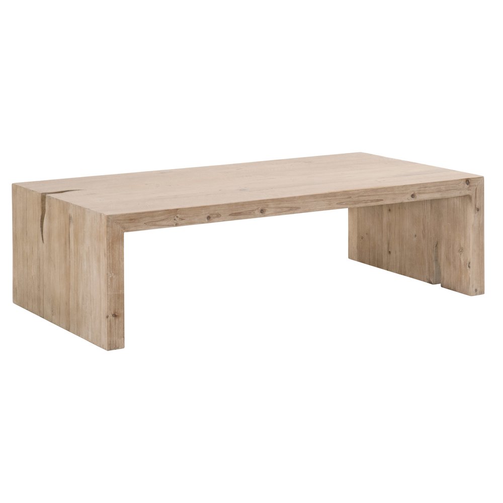 Bella Antique Transitional Reed Coffee Table