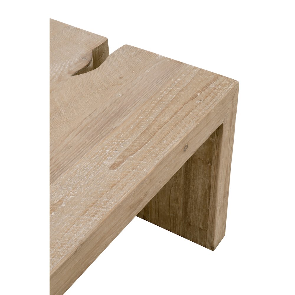 Bella Antique Transitional Reed Coffee Table