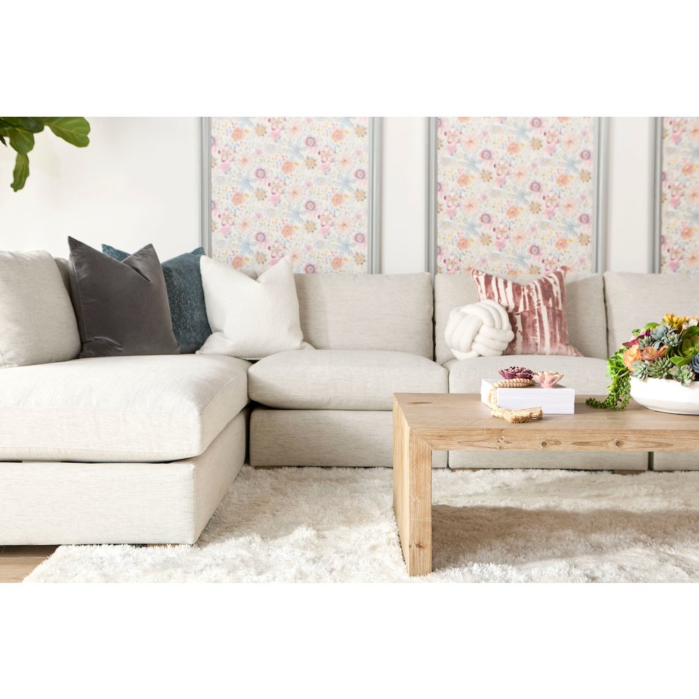 Bella Antique Transitional Reed Coffee Table