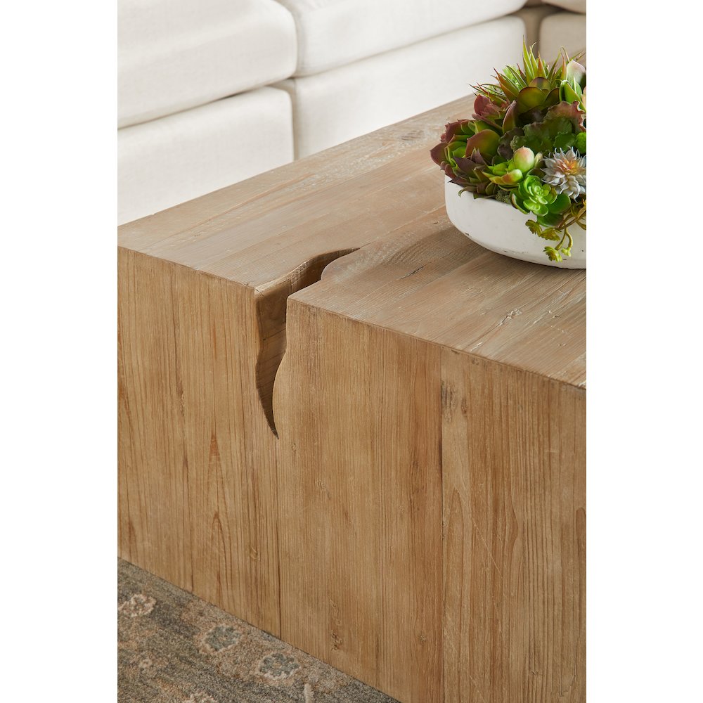 Bella Antique Transitional Reed Coffee Table