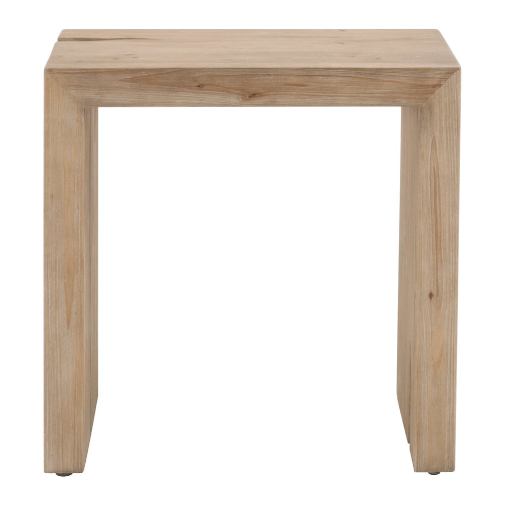 Bella Antique Transitional Reed End Table