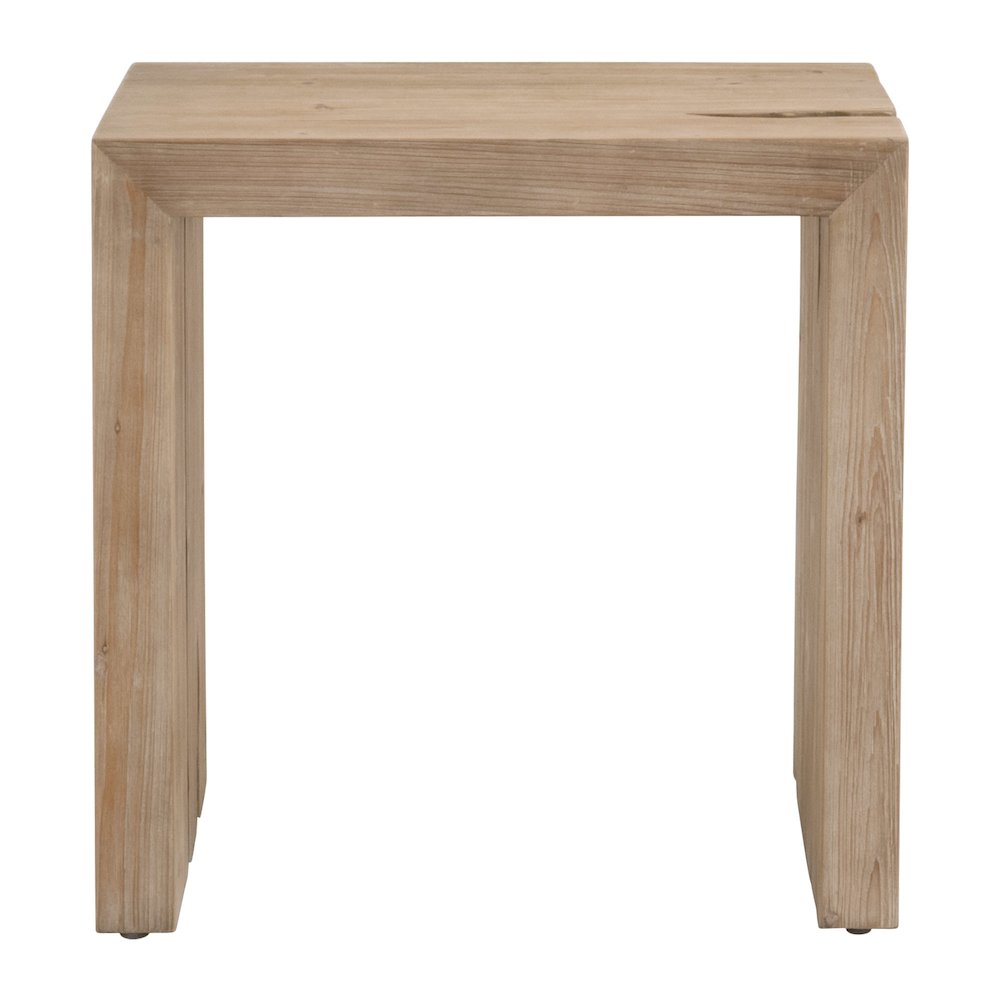 Bella Antique Transitional Reed End Table