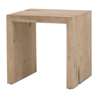 Bella Antique Transitional Reed End Table