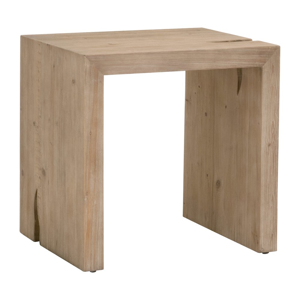 Bella Antique Transitional Reed End Table