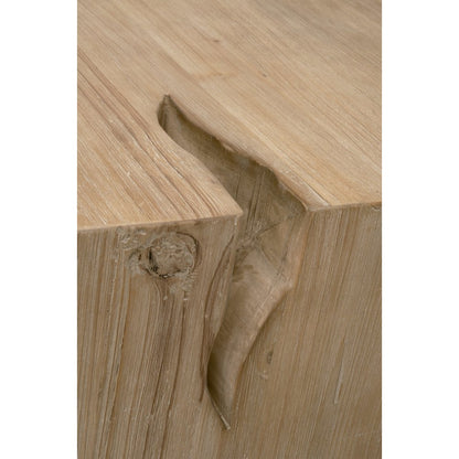 Bella Antique Transitional Reed End Table