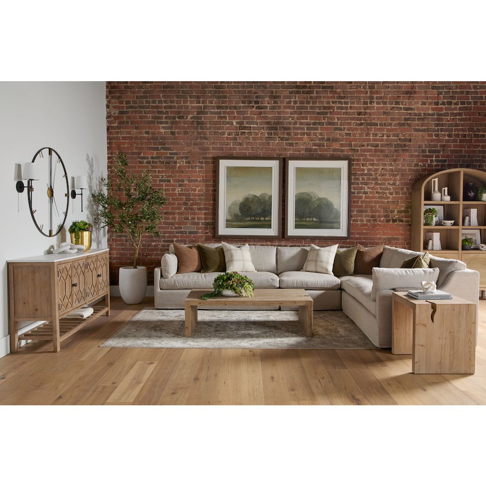 Bella Antique Transitional Reed End Table