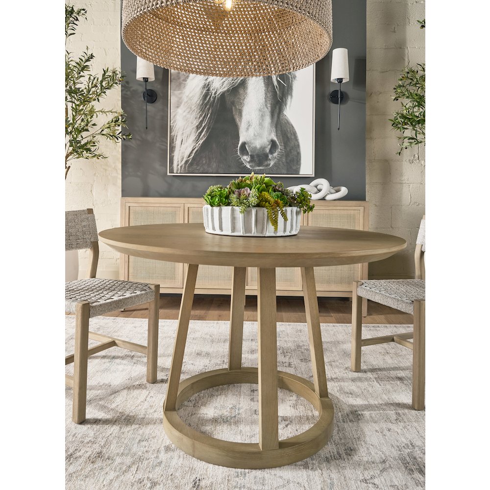 Bella Antique Transitional Reeves 48" Round Dining Table