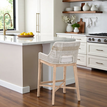 Gray Counter Height Bar Stool – Upholstered Kitchen Counter Chair
