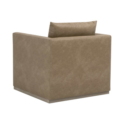 Stitch & Hand - Upholstery Transitional Siena Plinth Base Swivel Club Chair