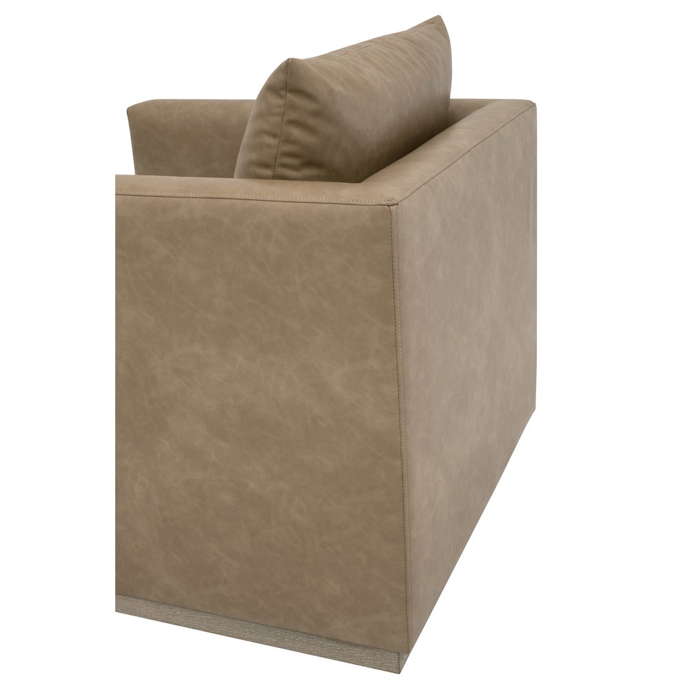 Stitch & Hand - Upholstery Transitional Siena Plinth Base Swivel Club Chair
