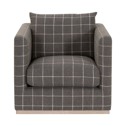 Stitch & Hand - Upholstery Transitional Siena Plinth Base Swivel Club Chair