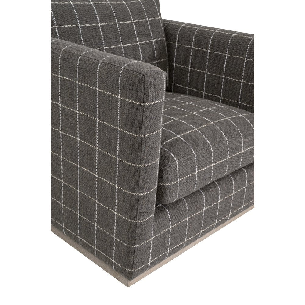 Stitch & Hand - Upholstery Transitional Siena Plinth Base Swivel Club Chair