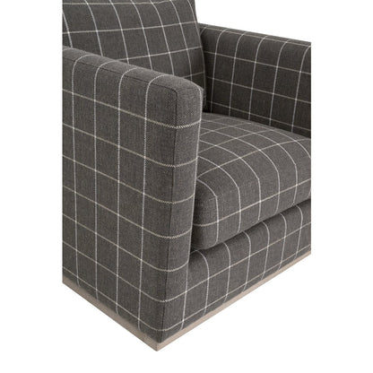 Stitch & Hand - Upholstery Transitional Siena Plinth Base Swivel Club Chair