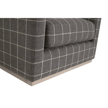 Stitch & Hand - Upholstery Transitional Siena Plinth Base Swivel Club Chair