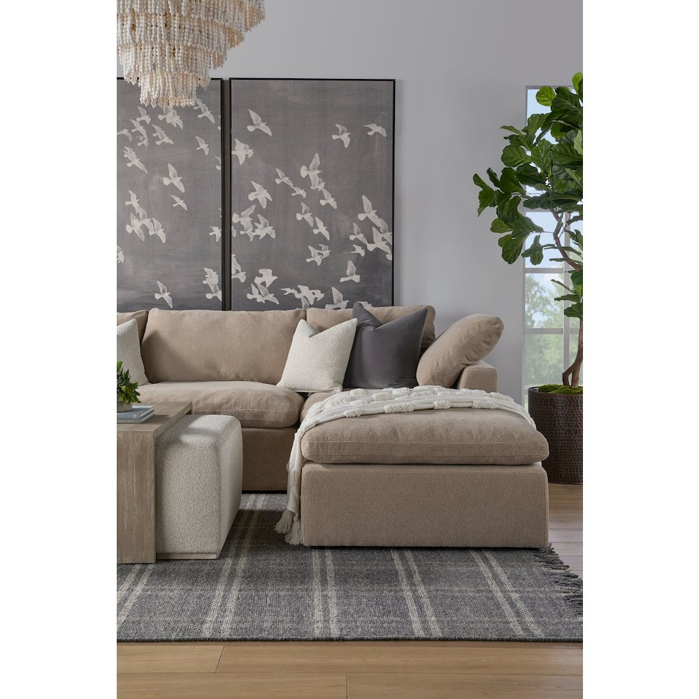 Stitch & Hand - Upholstery Transitional Sky Modular Ottoman