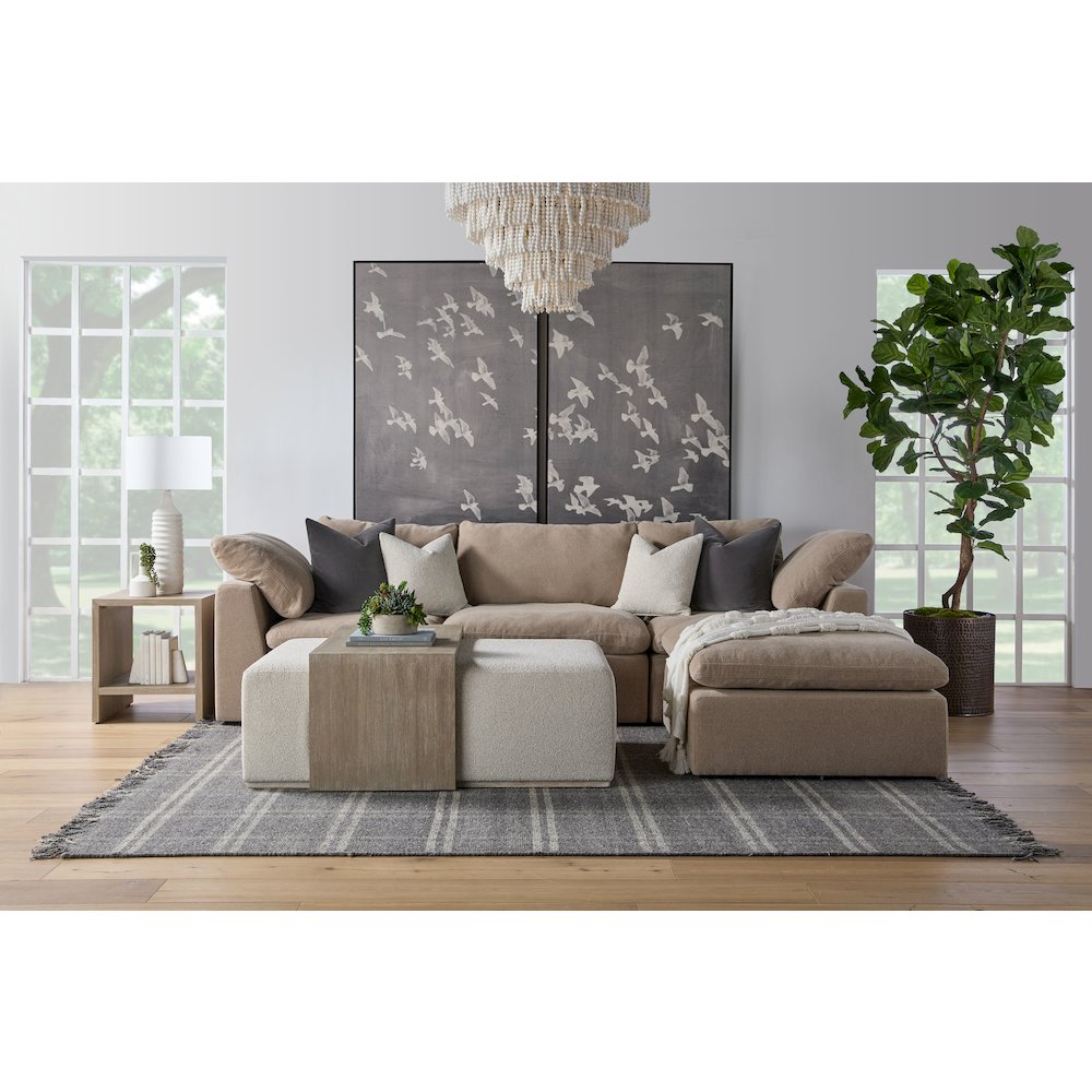 Stitch & Hand - Upholstery Transitional Sky Modular Ottoman