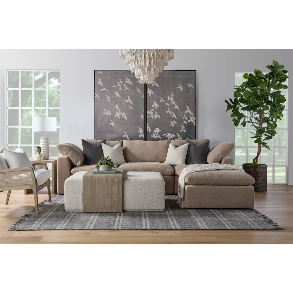 Stitch & Hand - Upholstery Transitional Sky Modular Ottoman