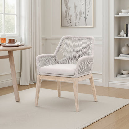 Gray Woven Armchair Set – Accent Chairs Set of 2 for Living Room Seating