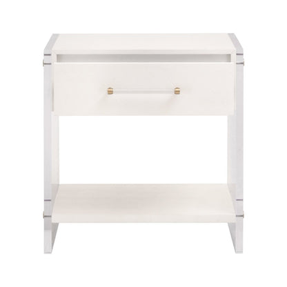 Traditions Transitional Sonia Shagreen 1-Drawer Nightstand