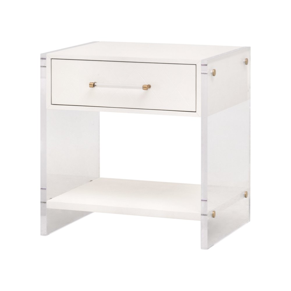 Traditions Transitional Sonia Shagreen 1-Drawer Nightstand