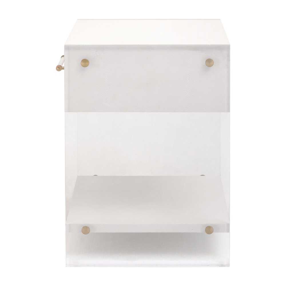 Traditions Transitional Sonia Shagreen 1-Drawer Nightstand