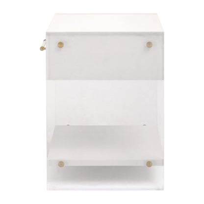 Traditions Transitional Sonia Shagreen 1-Drawer Nightstand