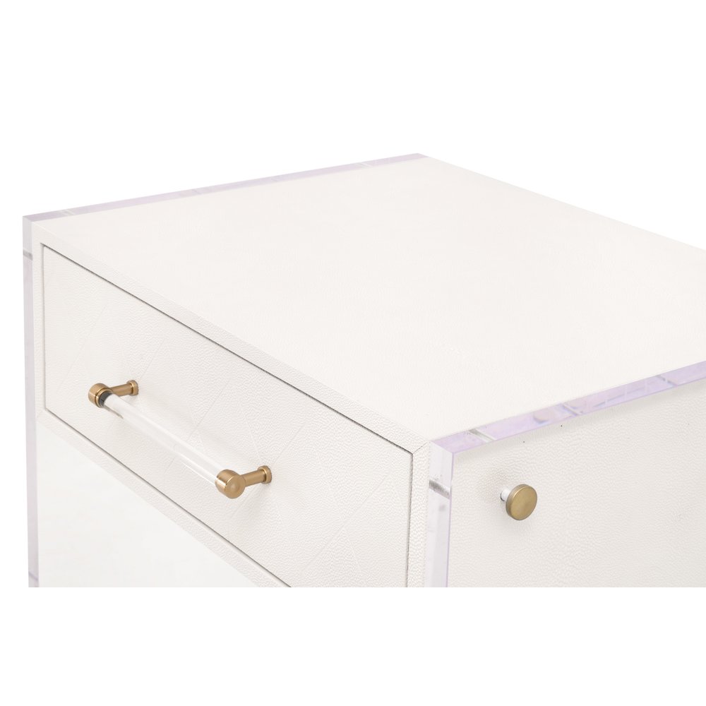 Traditions Transitional Sonia Shagreen 1-Drawer Nightstand